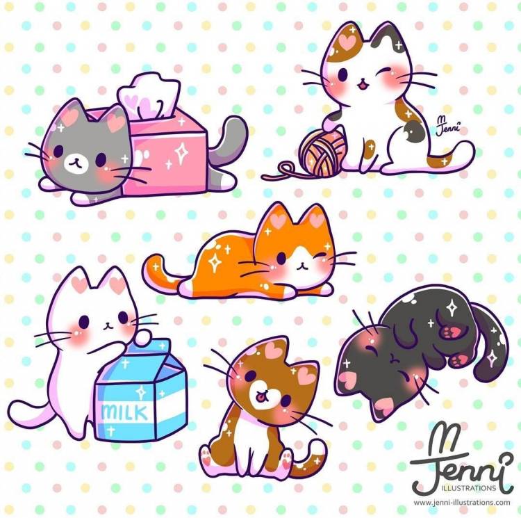 Маленькие рисунки котиков