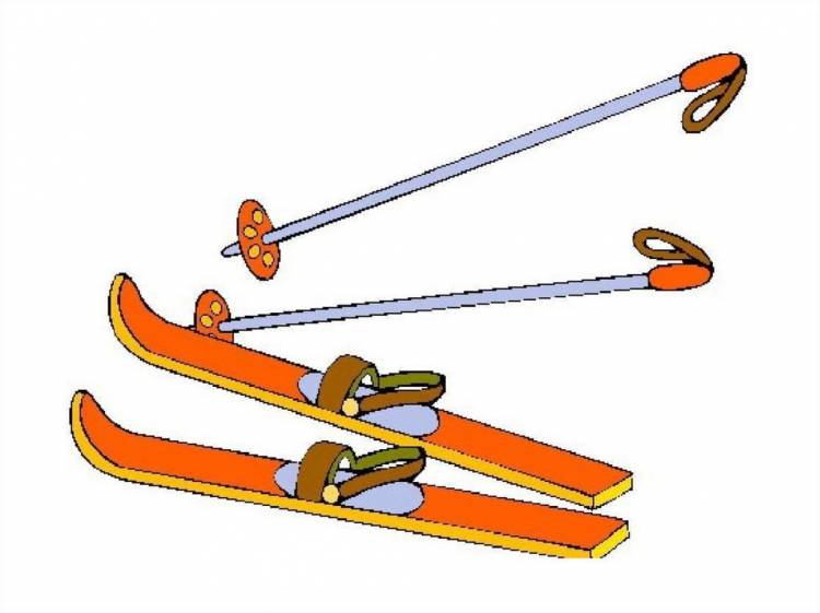 Рисунок детский лыжи 
