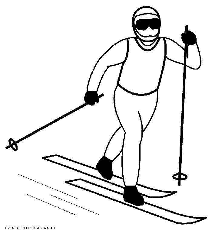 Рисунок лыжника для детей карандашом