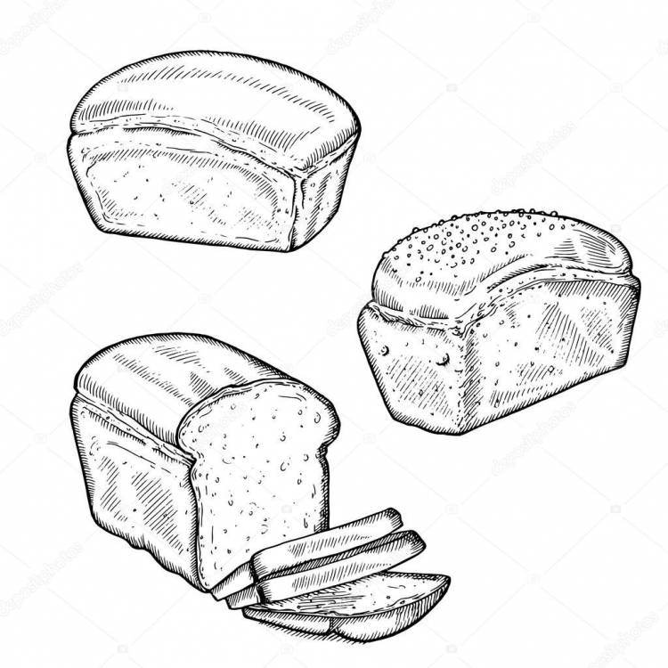 Рисунок хлеб для детей карандашом