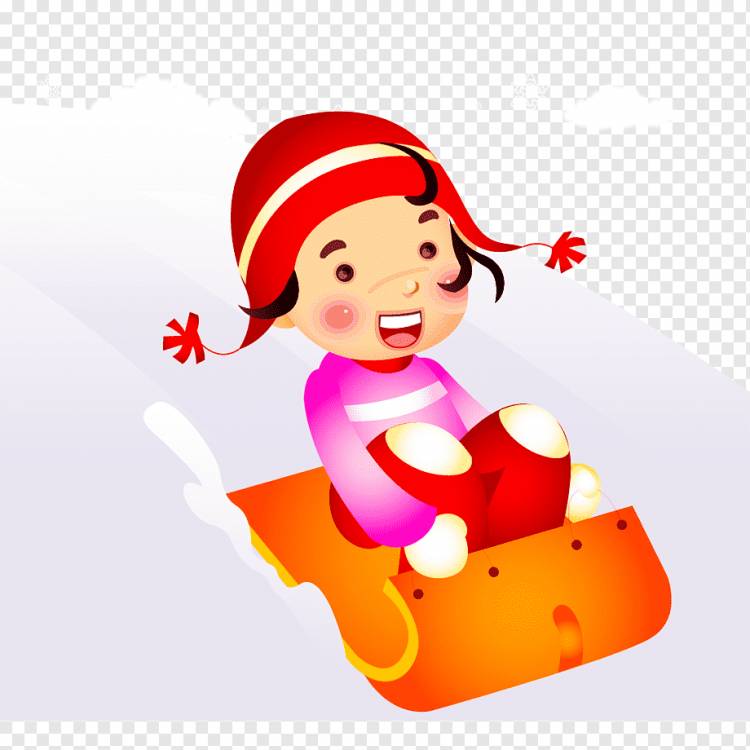 Катание на лыжах мультфильм ребенка иллюстрации, счастливые лыжи, комиксы, спорт, с днем ​​рождения векторные изображения png