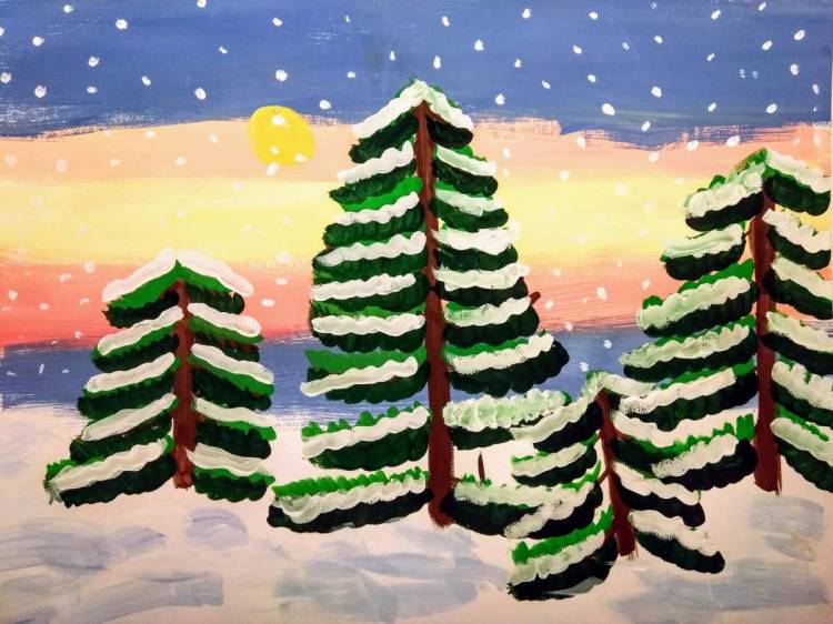 Картинки Зимний лес для детей