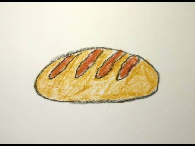 How to draw a bread long loaf