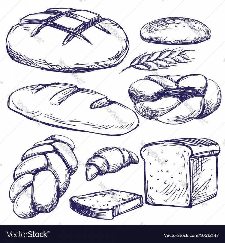 Рисунок хлеба карандашом