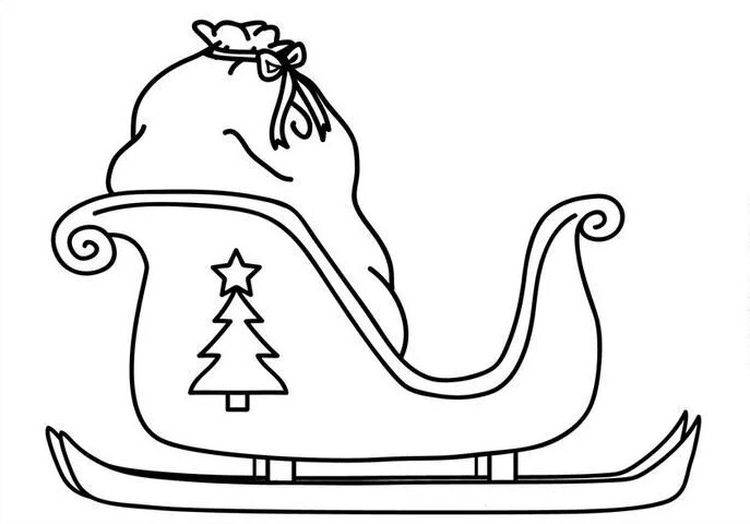 Рисунки саней Деда Мороза для срисовки