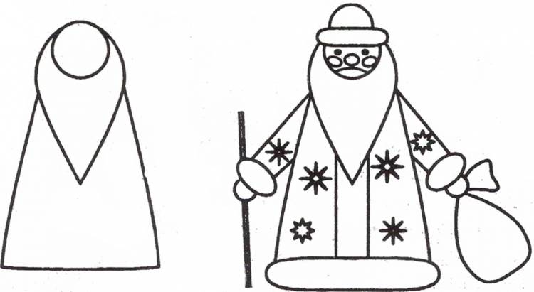 Как нарисовать Деда Мороза » ПОЭТАПНО и ПРОСТО рисуем Деда Мороза