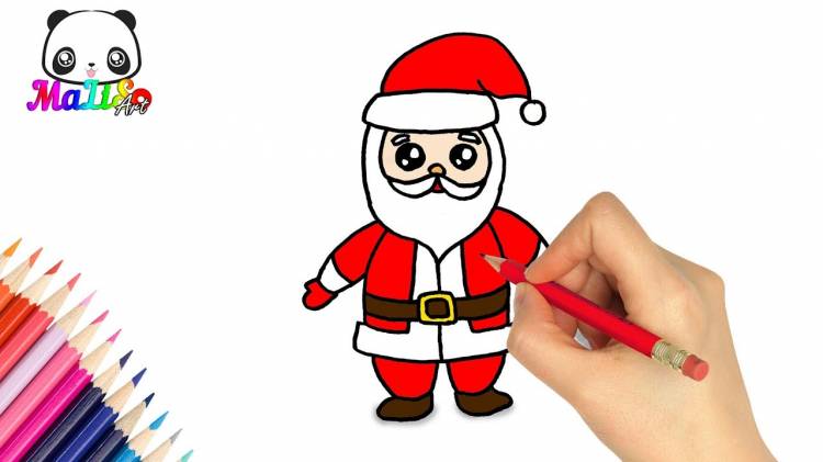 Рисуем САНТА КЛАУСА! How to draw a Santa Claus! Простой рисунок Деда Мороза! Новогодние рисунки!