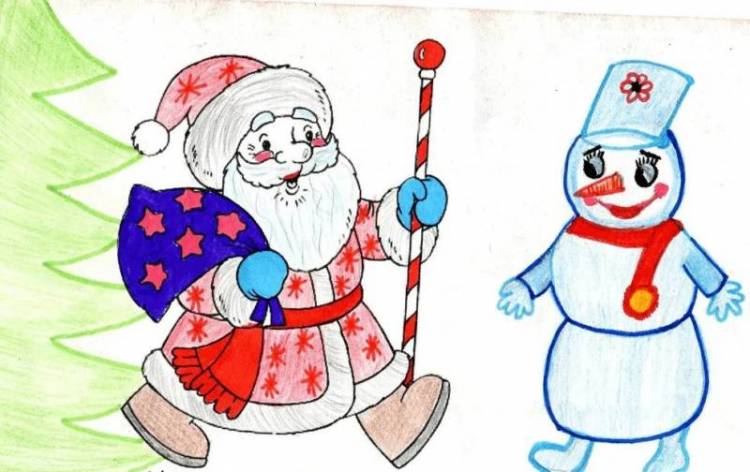 Как нарисовать Деда Мороза карандашом