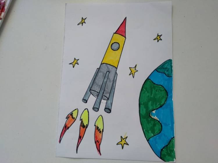 Рисунки на День Космонавтики