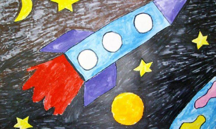 Рисунки ко дню космонавтики для детей