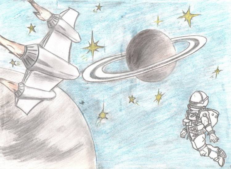 День космонавтики рисунки для срисовки