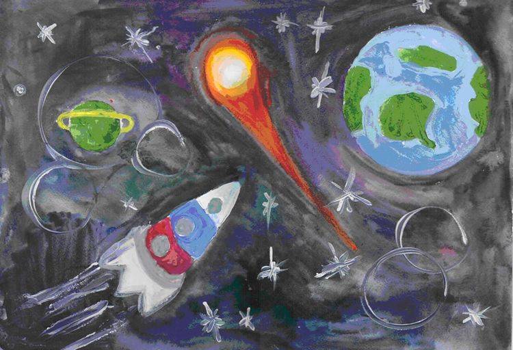 Рисунки на тему космоса для детей