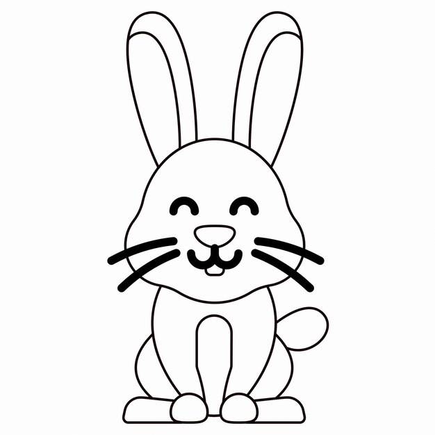 Ручной рисунок кролика в стиле каракулей
