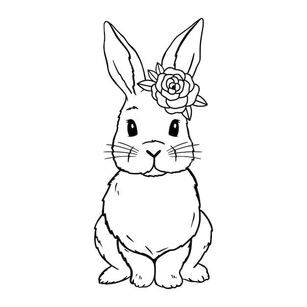Милый кролик line art
