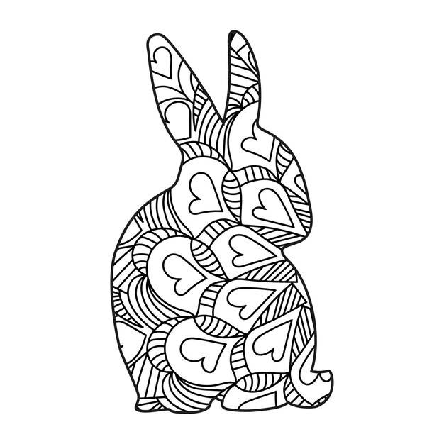 Симпатичный дизайн векторной иллюстрации кролика для детей и взрослых