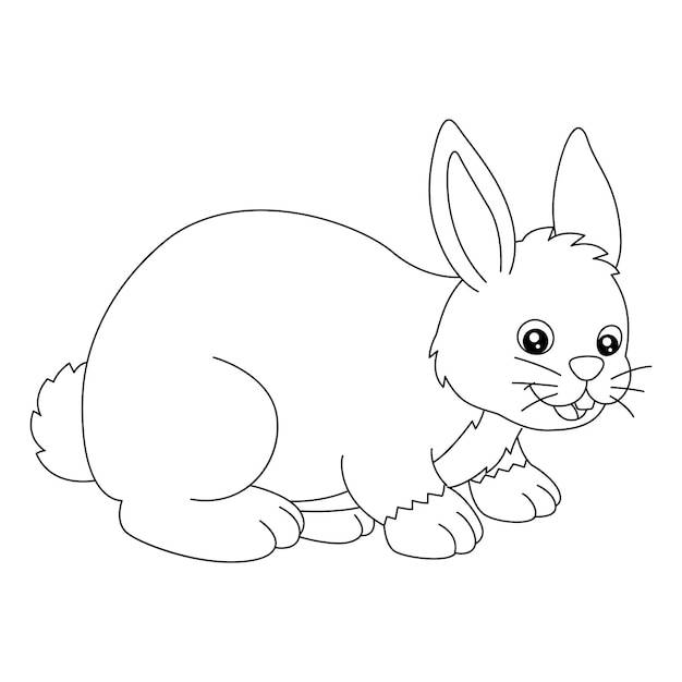 Страница раскраски кролика изолирована для детей