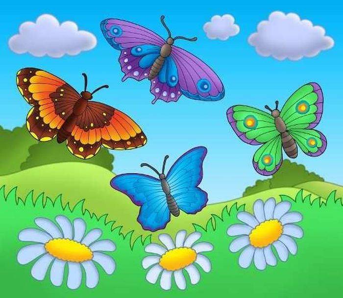 Картинки с цветами и бабочками для детей и взрослых