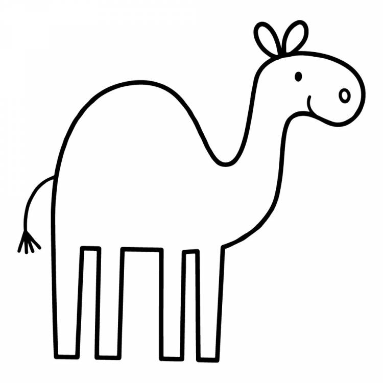 Раскраска Верблюд для малышей распечатать или скачать