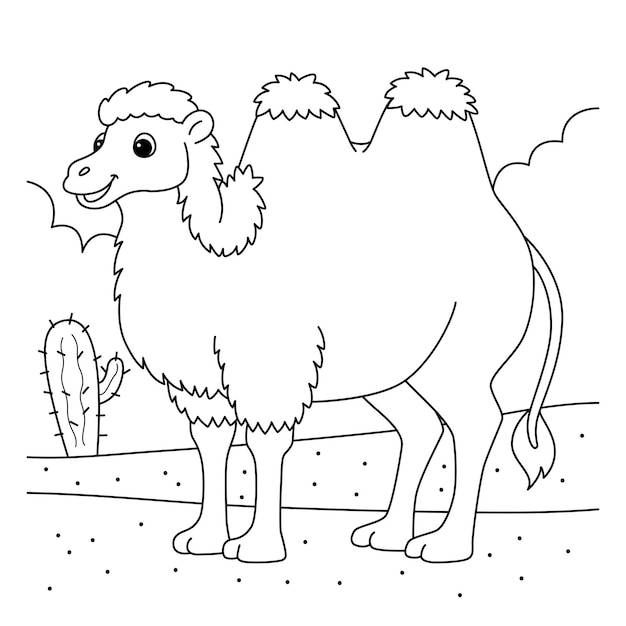 Раскраски двугорбый верблюд для детей