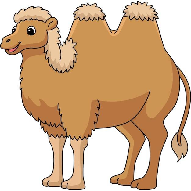 Двугорбый верблюд животных мультяшный цветной клипарт