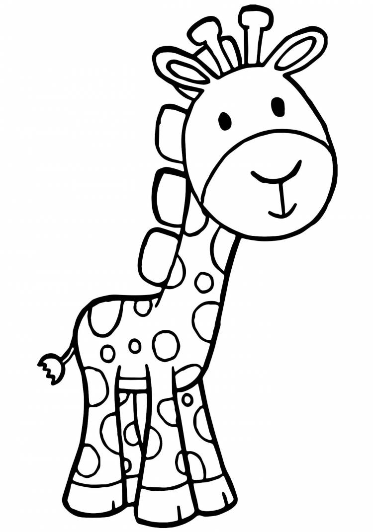 Раскраски Рисунок жираф для детей 