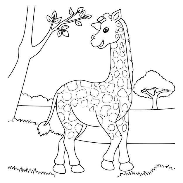 Раскраска жираф для детей