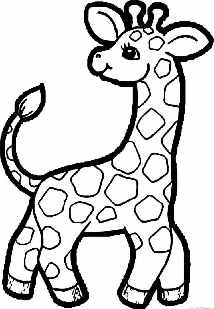 Раскраски Для малышей жираф 
