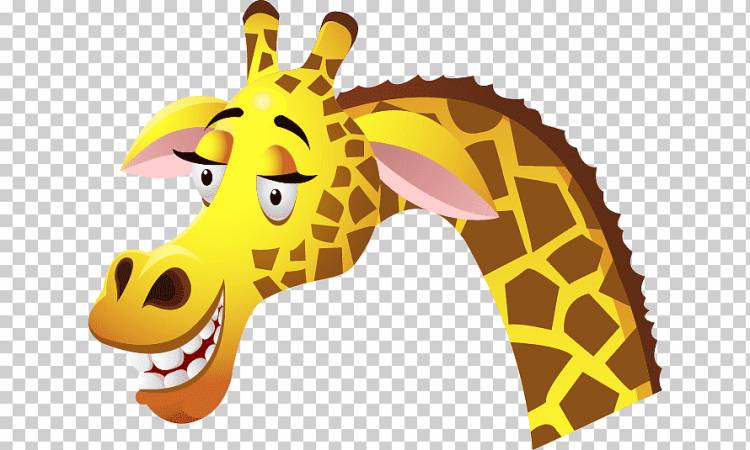 Северный жираф мультфильм рисунок, мультфильм пятна жирафа, мультипликационный персонаж, млекопитающее, животные png