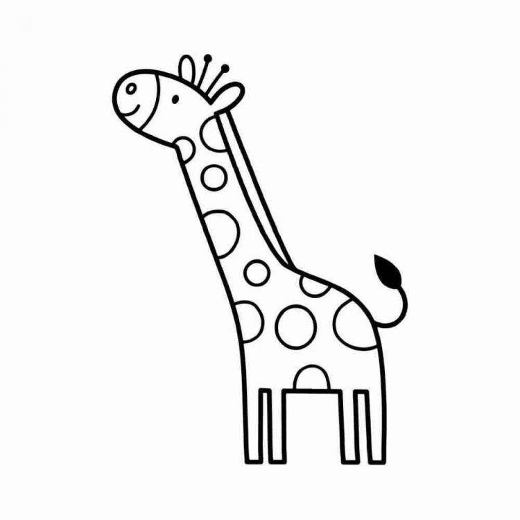 Жираф картинка раскраска