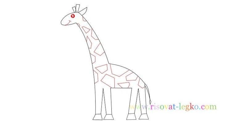 нарисовать жирафа поэтапно для детей
