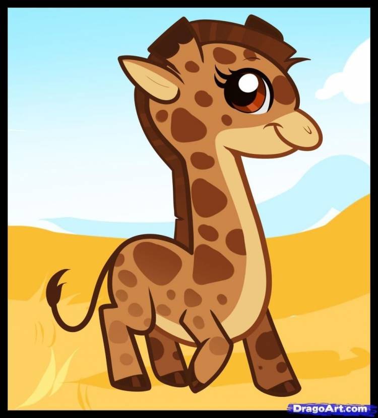 Рисунок жирафа для детей