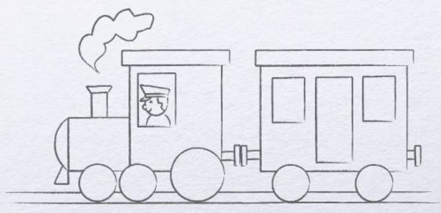 Рисунок карандашом для детей поезд 