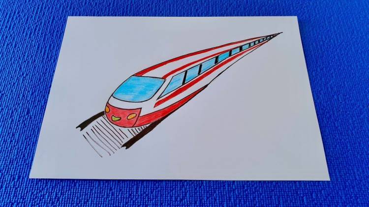 How to easy draw a high-speed train