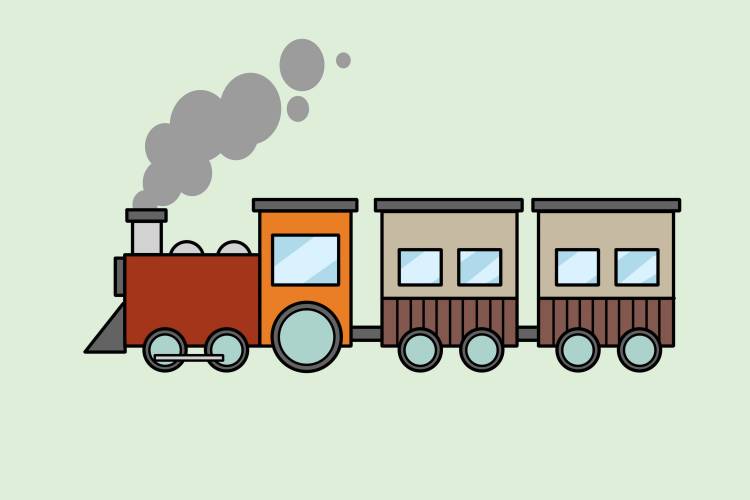 Детский рисунок поезд 