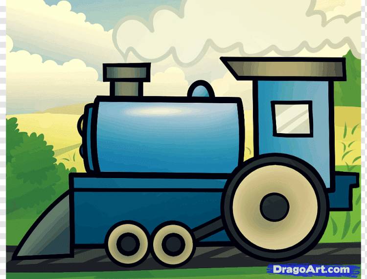 Поезд рисунок мультфильм, мультфильм поезда, компьютерные обои, карикатура, транспорт png