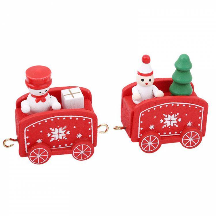 Домашний маленький поезд Игрушка для детей Подарочные рождественские украшения Натальные деревянные новогодние украшения