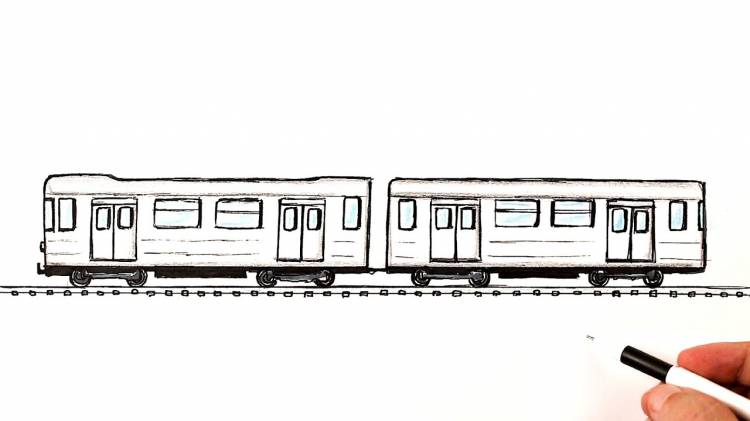 Как нарисовать поезд Метро