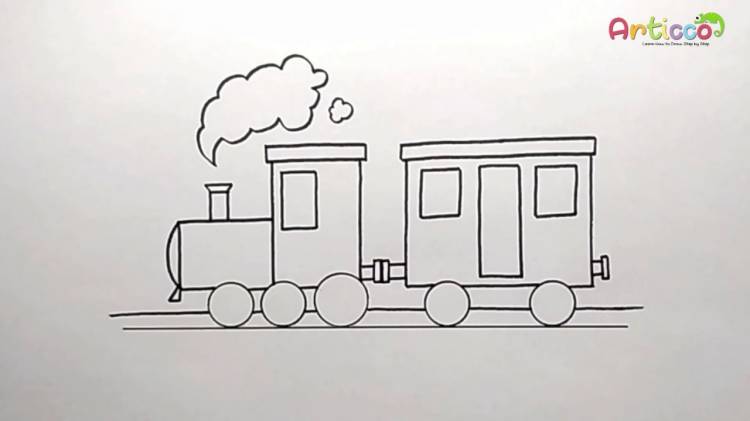 Как нарисовать поезд для детей