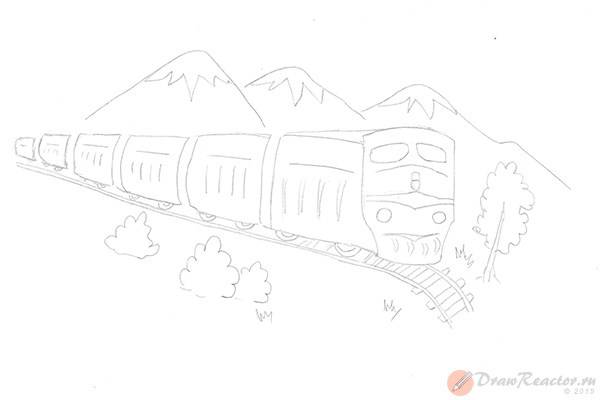Как Нарисовать Вагон от Поезда Поезд в метро