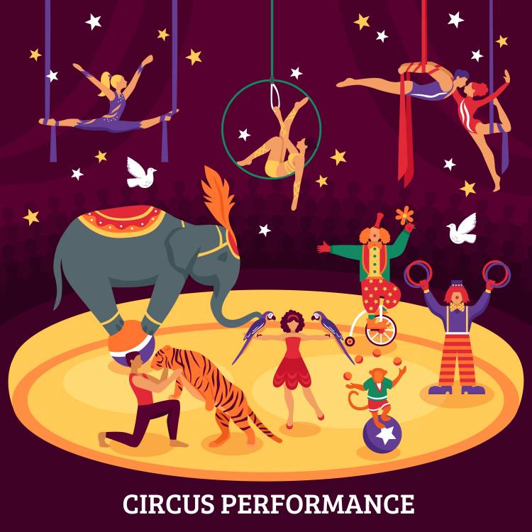 Цирковое представление рисунок