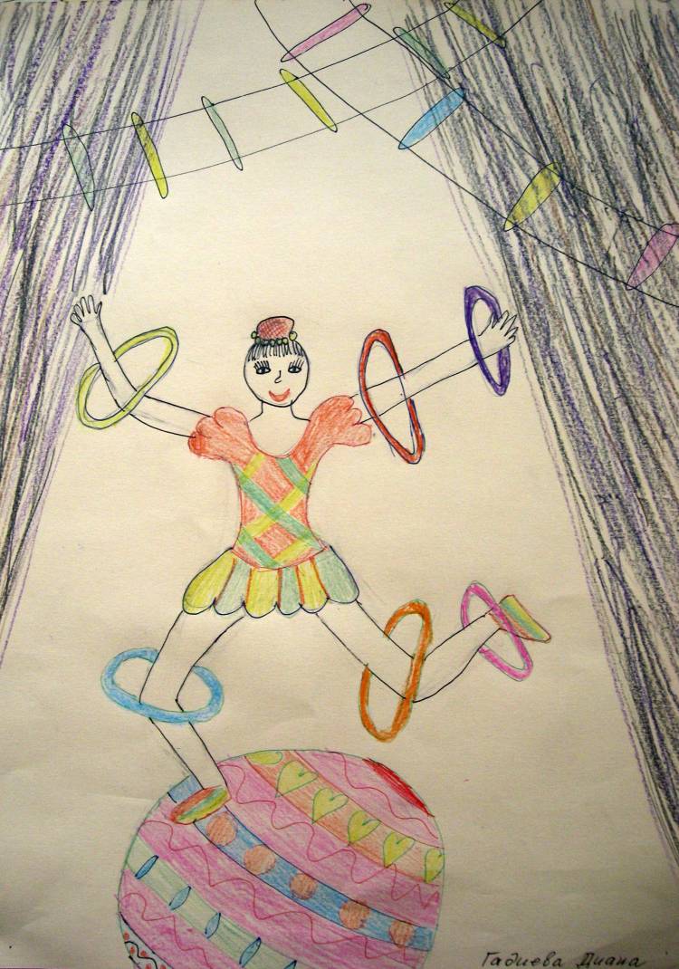 Детские рисунки на тему цирк
