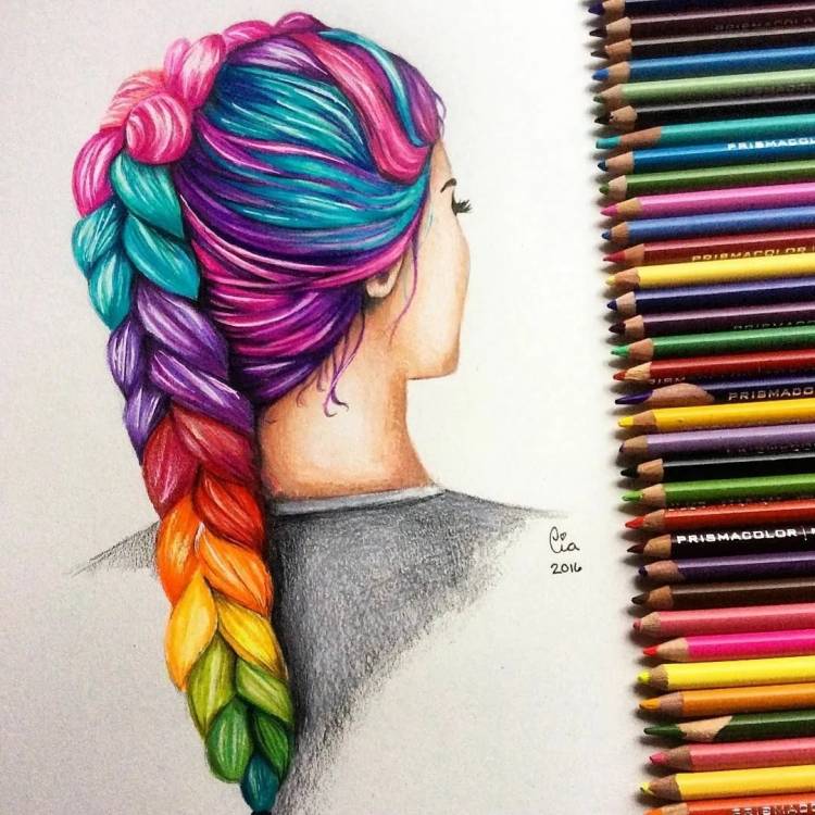 Легкие разноцветные рисунки для срисовки карандашом
