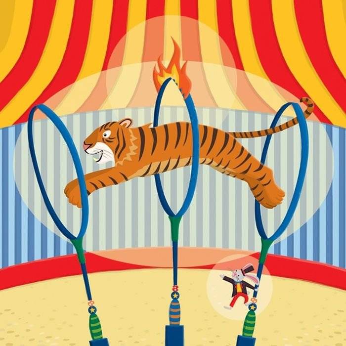 Рисунки арена цирка с животными 