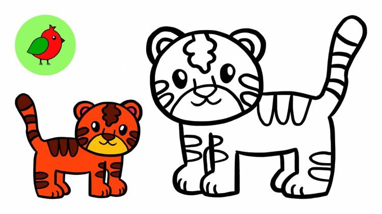 How to draw a tiger for children