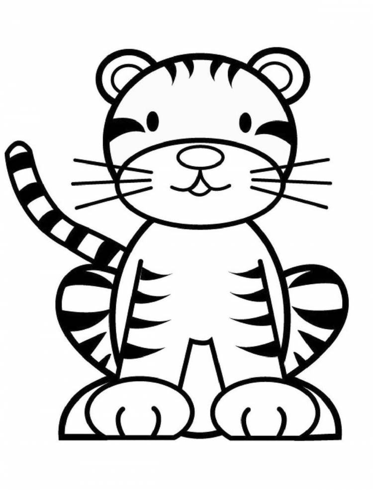 Тигр рисунок для детей