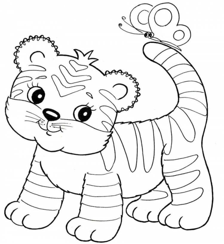 Раскраска Тигры, Тигрята, Коты на Новый год