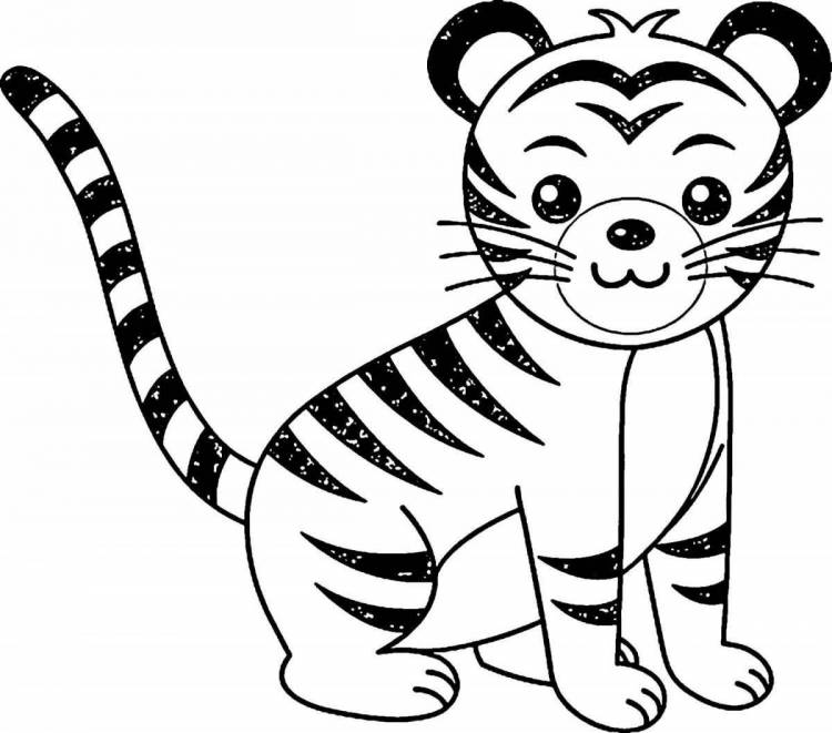 Раскраски Тигр для малышей 