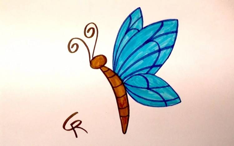 Детские рисунки бабочки карандашом