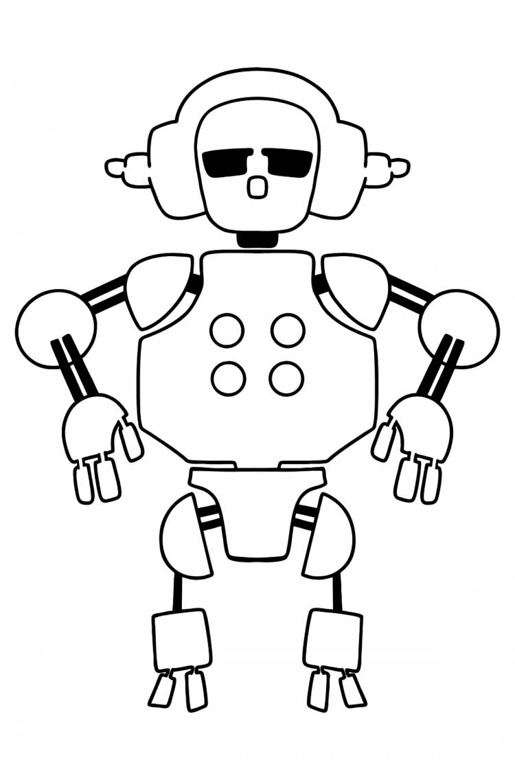 Раскраска веселый робот ♥ Онлайн и Распечатать Бесплатно!