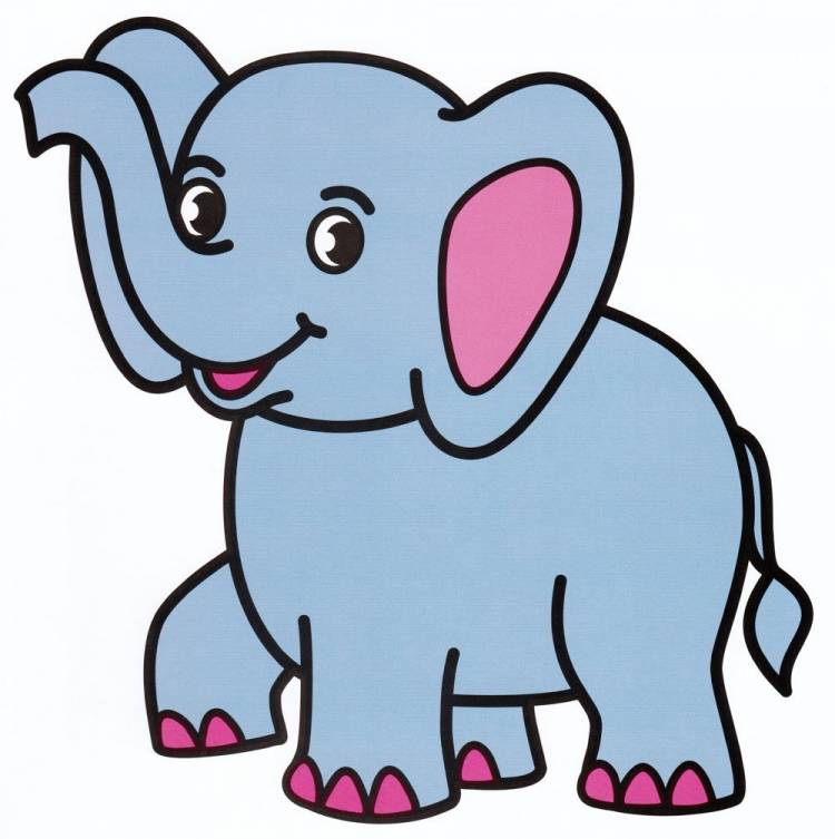 Слоненок рисунок детский 